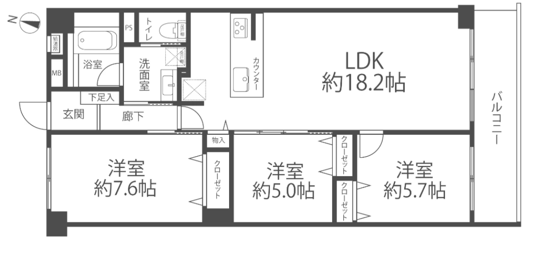 マンションMN間取り図